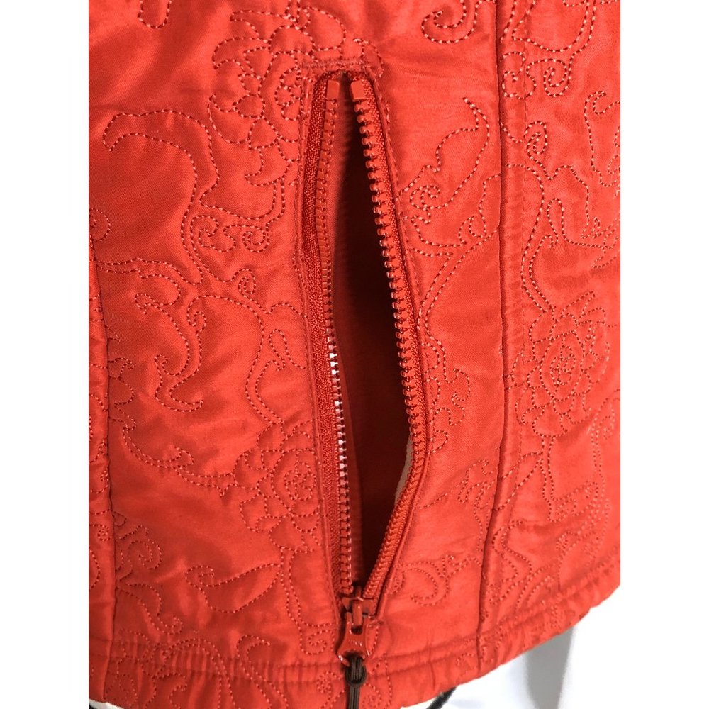 ISIS RUST ORANGE QUILTED FLORAL INSULATED VEST 4 - Picture 3 of 6